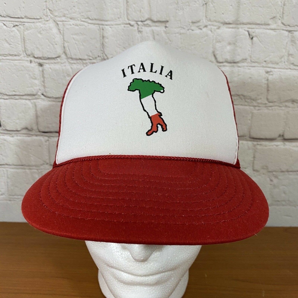 San Sun Vtg Italia Snapback Trucker Hat Mesh Back